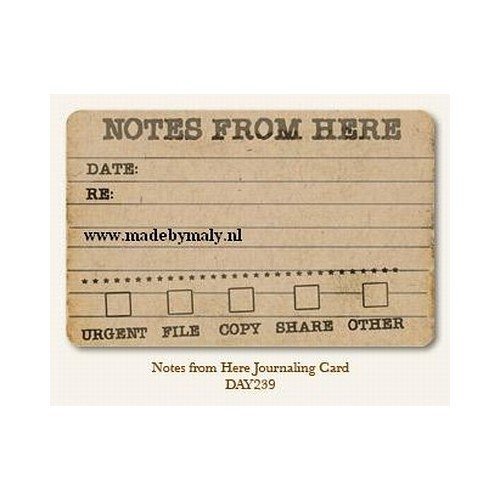 My Mind´s Eye - NOTES FROM HERE Journaling Card — foto 1