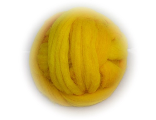 Barvená ovčí vlna - žlutá (100g)