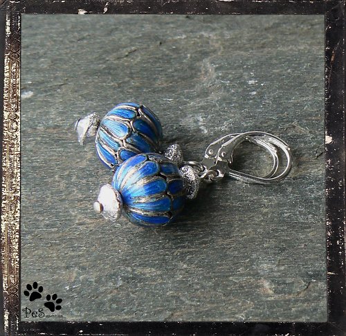 Modré cloisonne kytičky — foto 1