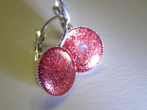 Red glitter naušnice — foto 1