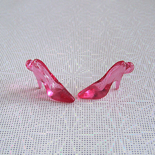 Přívěsek lodičky/ tm. růžové/ 35x15mm/ 2ks