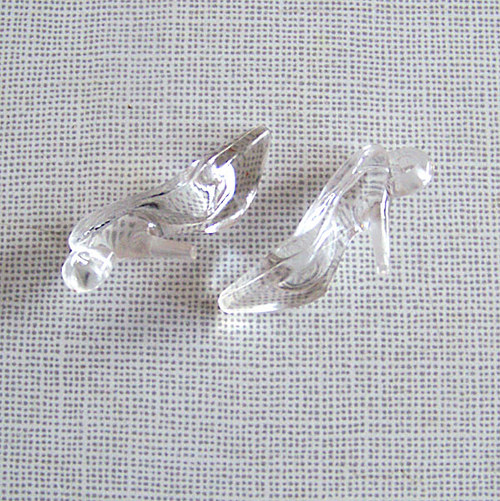 Přívěsek lodičky/ průhledné/ 35x15mm/ 2ks