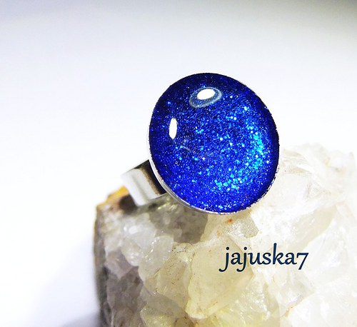Sparkle prstýnek kulatý 16 mm *MODRÁ* — foto 1