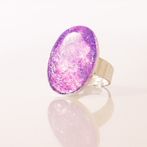 Prsten GLITTER fialový — foto 1
