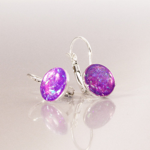 Náušnice GLITTER lila — foto 1