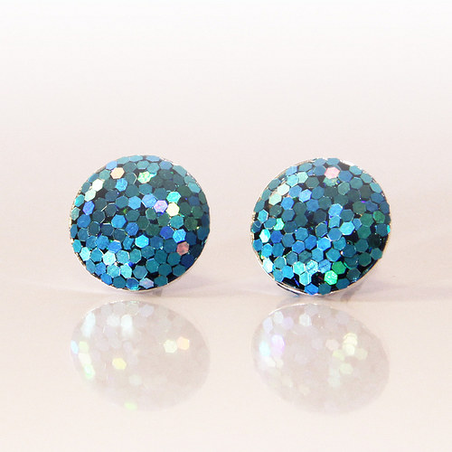 Náušnice GLITTER modrá — foto 1