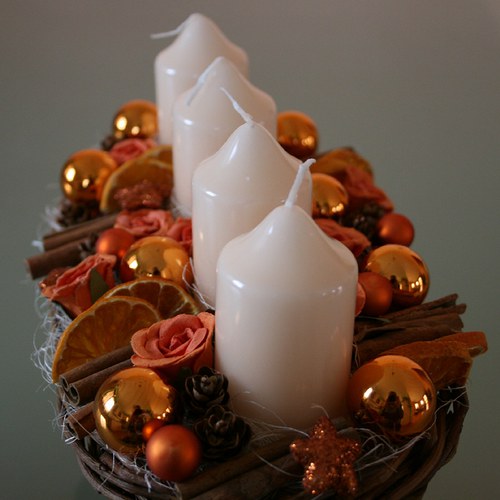 Adventní svícen oranžový — foto 1