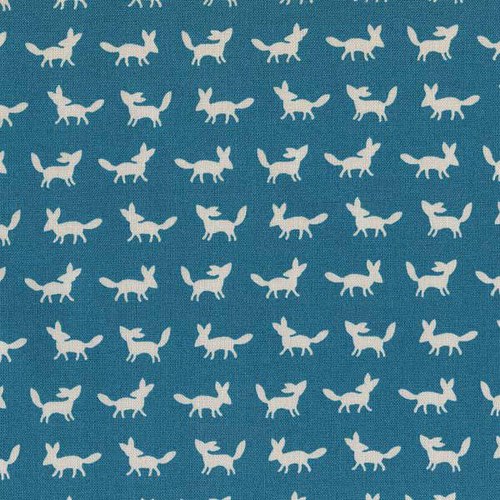 Japonská bavlnená látka: Fox Turquoise — foto 1