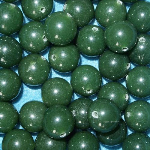 Jadeit tmavší kulička 12 mm (cena 3 ks)