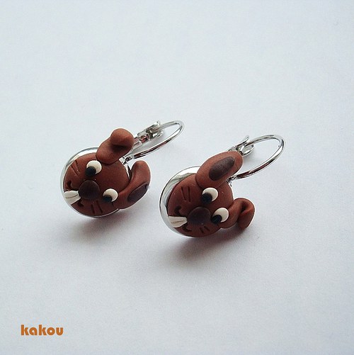 Fimo naušnice - Jsem na zajíčky - akce — foto 1