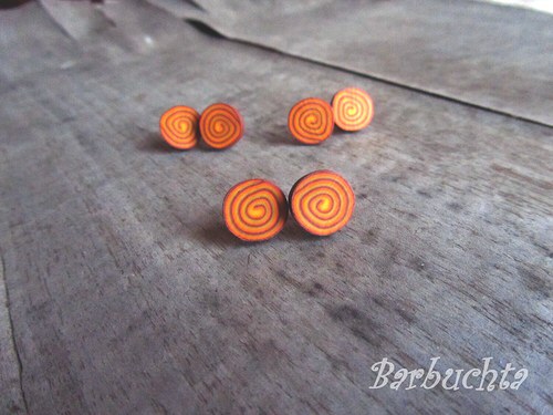 Náušnice orange spirals — foto 1