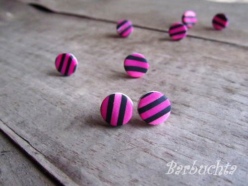 Náušnice pink stripes — foto 1