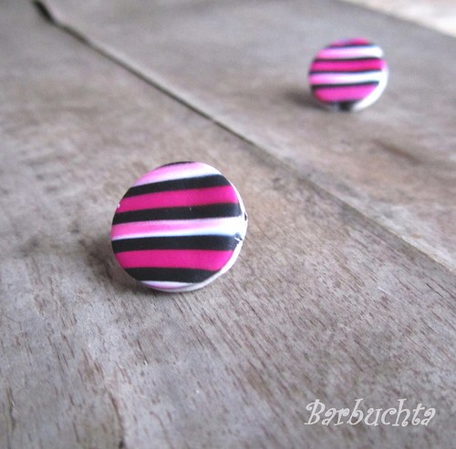 Náušnice pink stripes — foto 1