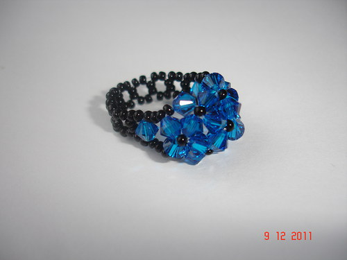 Prsten Swarovski barva Indicolite — foto 1