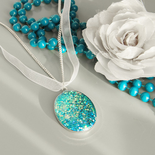 Náhrdelník GLITTER modrá — foto 1