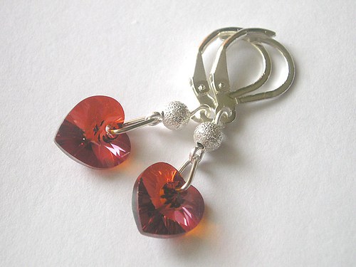 Swarovski náušnice Red Magma...SLEVA — foto 1