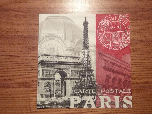 Ubrousek na decoupage - Paris souvenir
