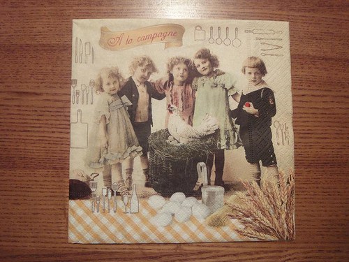 Ubrousek na decoupage - dětičky