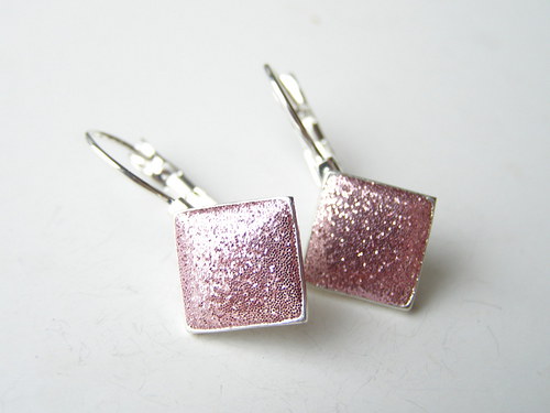 Koso naušnice pink glitter — foto 1