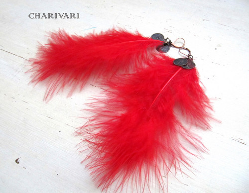 Naušnice MARABU red II — foto 1