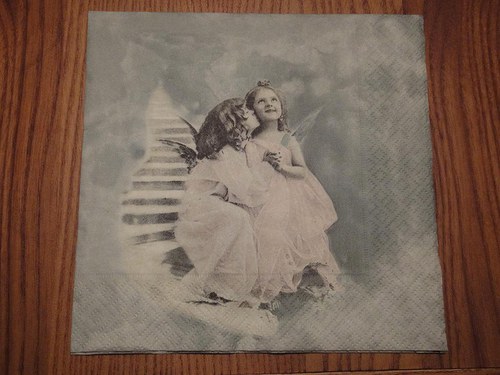 Ubrousek na decoupage - andílkové holčičky
