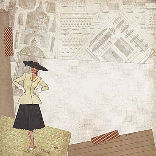 Lady COUTURE scrapbook čtvrtka 12x12 emboss — foto 1