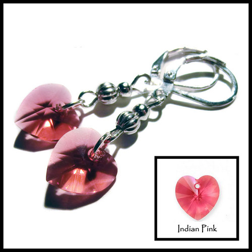 Swarovski srdíčka - Indian Pink — foto 1