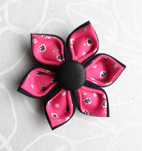 Růžovočerná kanzashi — foto 1