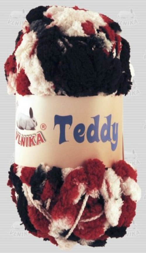 Bambulková příze Teddy - červeno černá — foto 1
