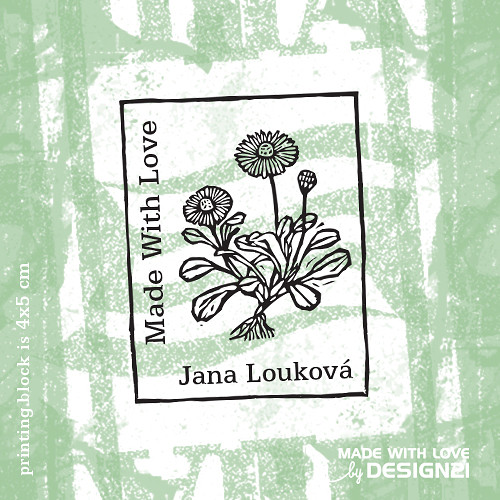 Sedmikráska v rámečku: razítko 4x5 cm