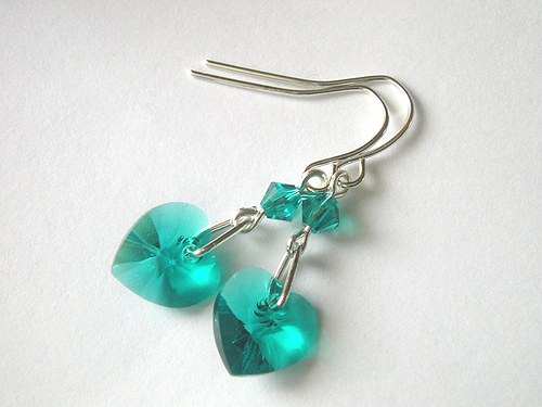 Swarovski srdíčka Blue Zircon — foto 1