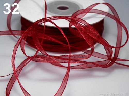 Stuha šifónová š.3mm vínová — foto 1