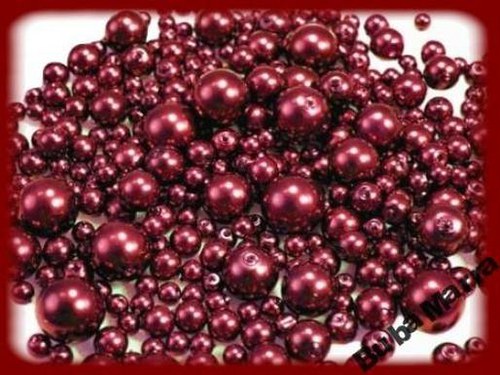 50 ks VOSKOVANÉ PERLE Ø8 BORDO korálky — foto 1
