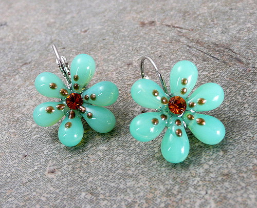 Náušničky : " Blue flowers " — foto 1