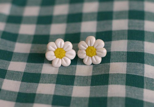 Náušnice-fimo kopretiny — foto 1