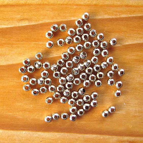 Kovové Korálky - 3mm - 100ks - Zlaté