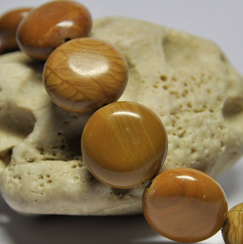 J 180 - Skin Jasper velké kolečko plné 20x11 mm