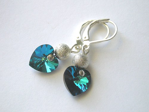 Swarovski náušnice Bermuda Blue...na přání — foto 1