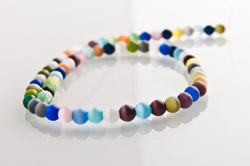 SKO508, Sklenené KORÁLKY 6mm Cats eye MIX /10ks