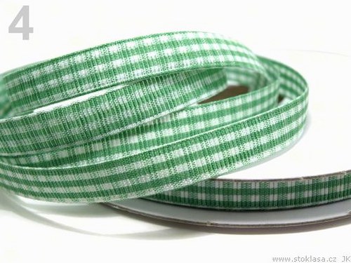 Stuha károvaná š.10mm zelená