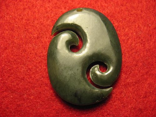 Amulet Maorský - Maori Koru, Nový zeland jadeit