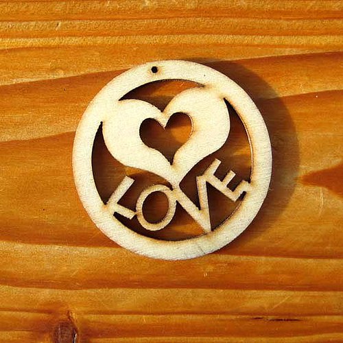 Dřevěné Srdce LOVE- Přírodní