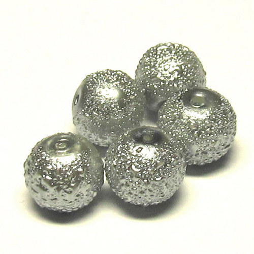 Zvrásněné perly 8 mm - šedostříbrná - 5 ks
