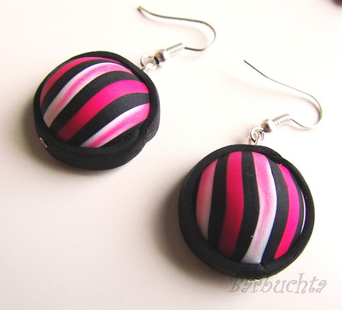 Náušnice pink stripes — foto 1