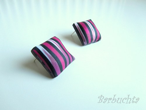 Náušnice pink stripes — foto 1