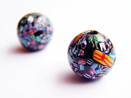Černá millefiori kulička ((V5)) — foto 1