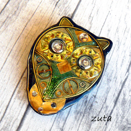 Sovička steampunk - brož — foto 1