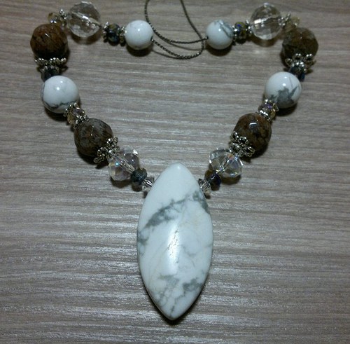 Sada - magnezit/howlit a swarovski — foto 1