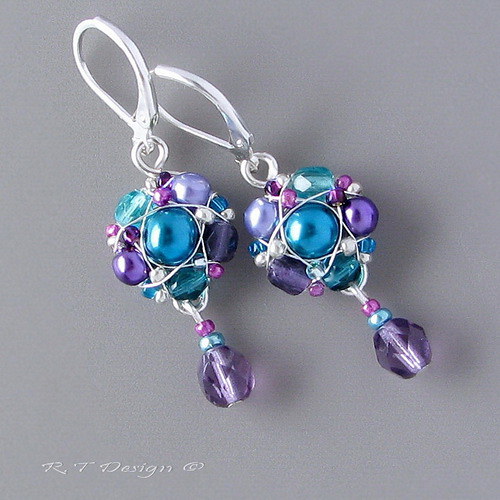 Náušničky Turquoise violets...