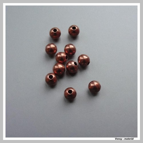 Korálky surová měď - kuličky 3 mm — foto 1